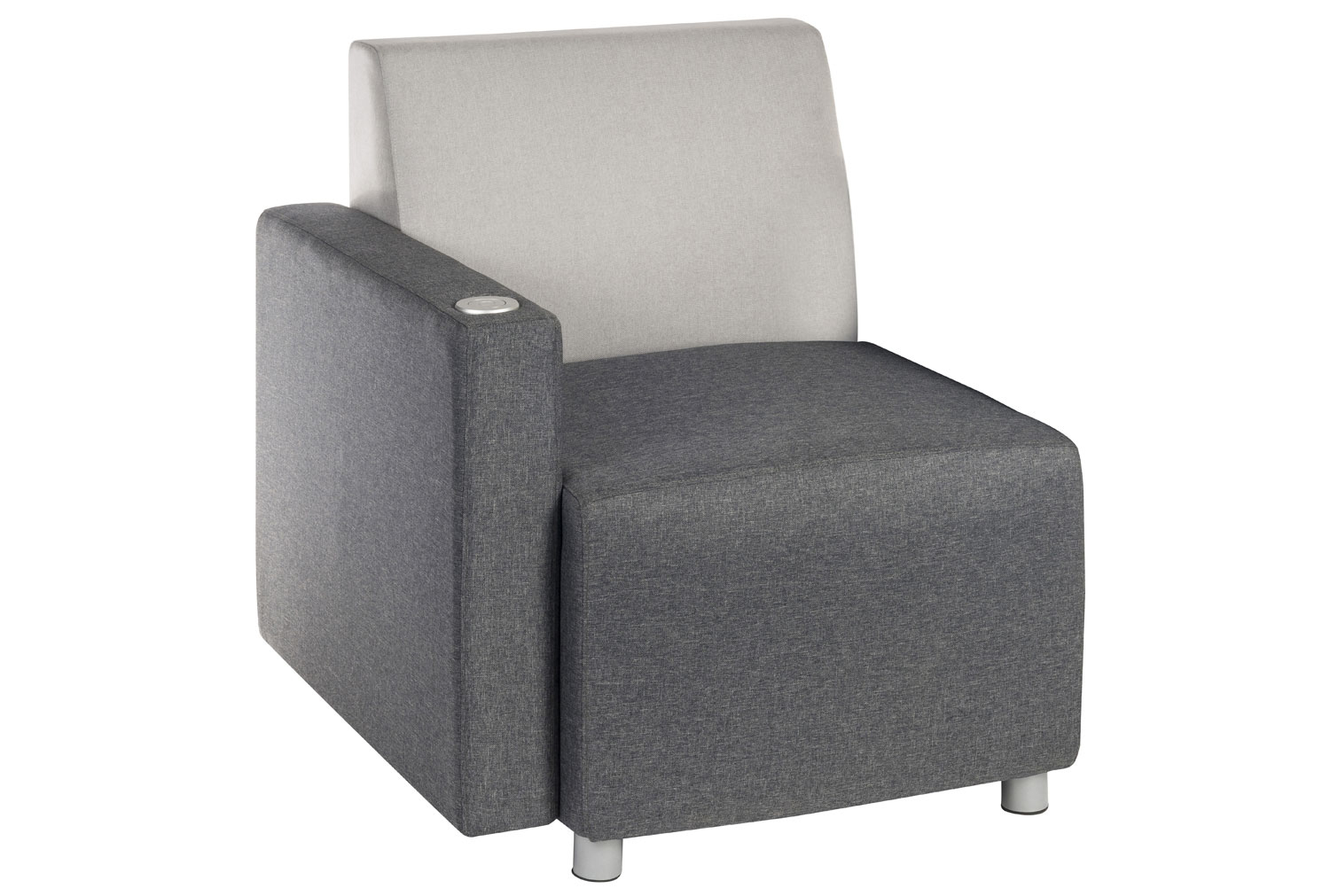 Geometry Modular Reception Seating, Chair With Right USB Arm