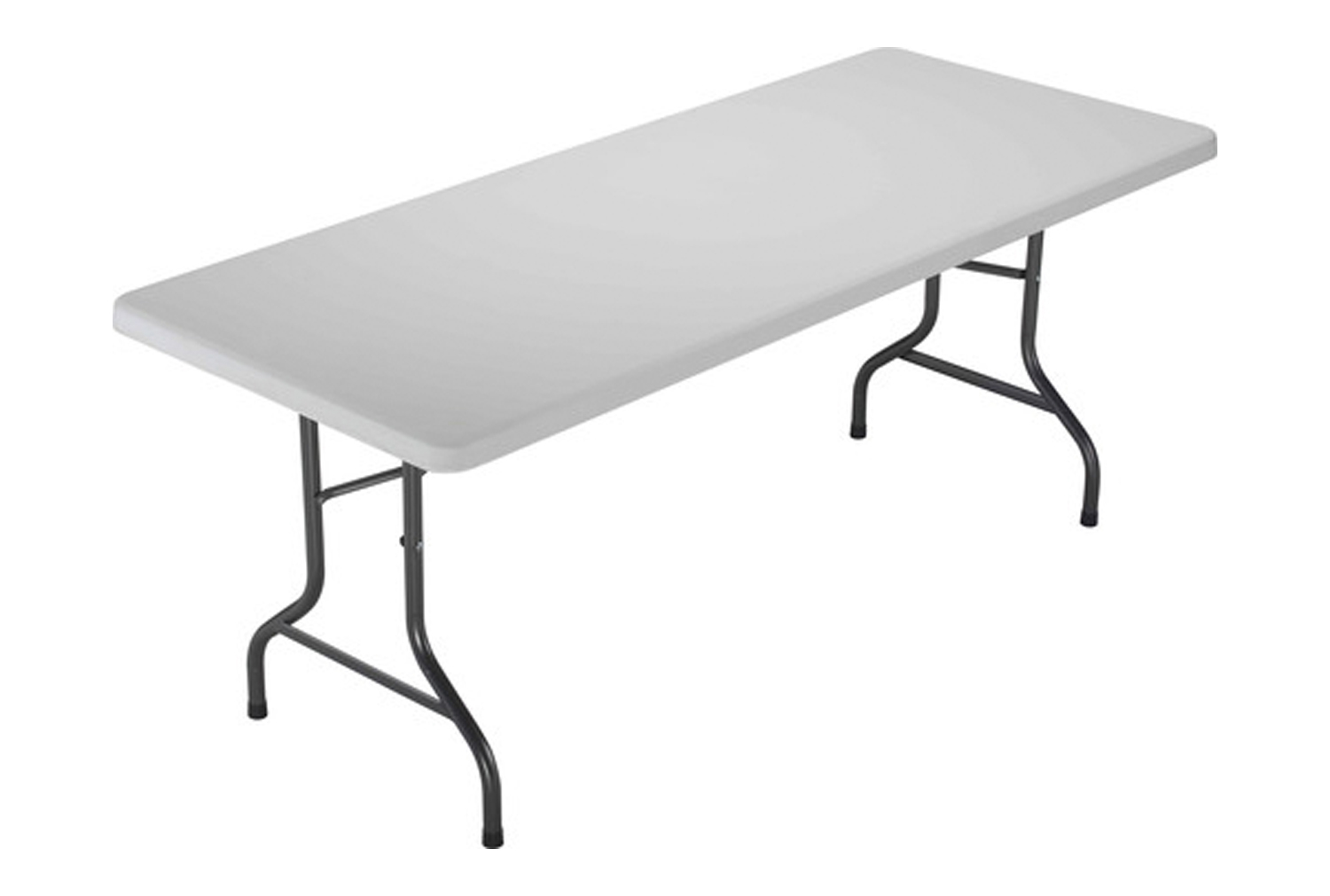 Bohan Plastic Rectangular Folding Table, 121wx60dx74h (cm), White