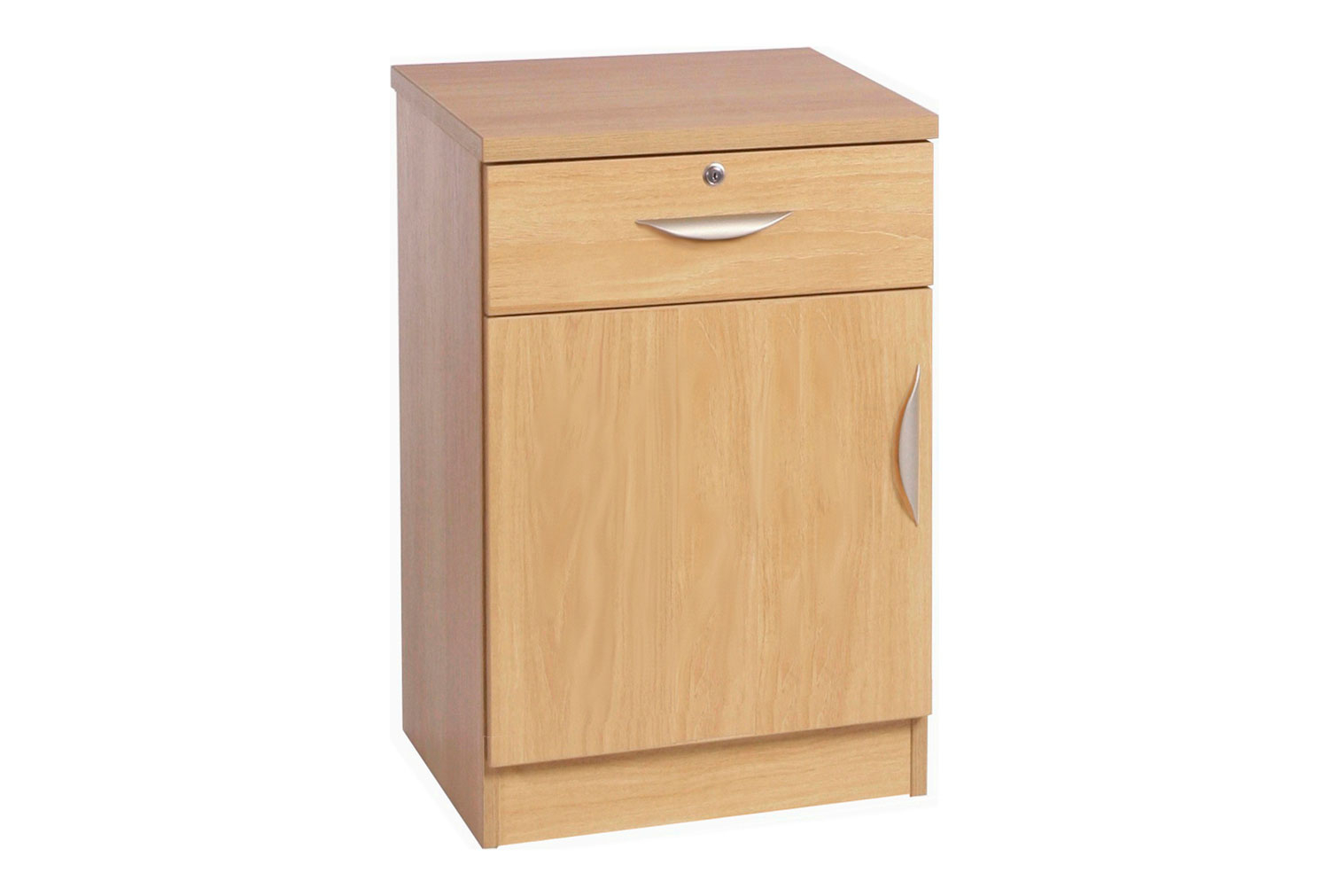 Small Office Deep Cupboard With Single Drawer, Classic Oak