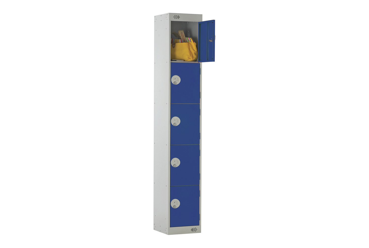 Economy 5 Door Locker, 30wx45dx180h (cm), Hasp Lock, Blue