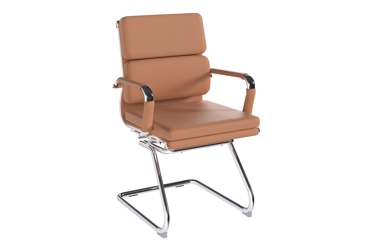 Dole Bonded Leather Cantilever Office Chair (Brown), Express Delivery