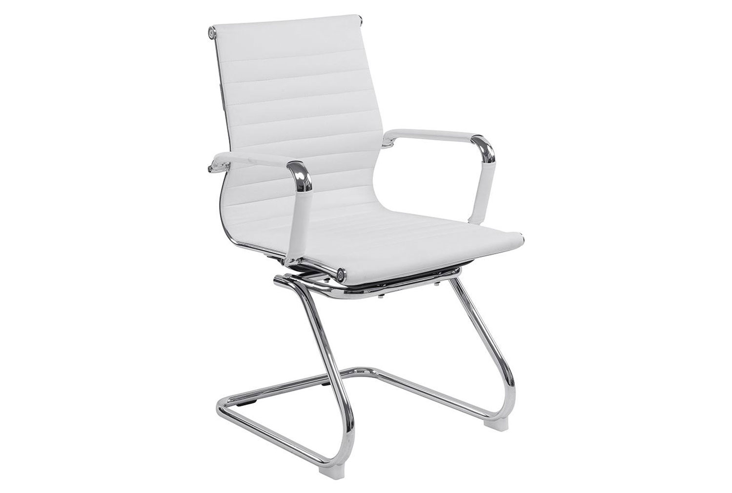Andruzzi Bonded Leather Visitor Office Chair (White), White, Fully Installed