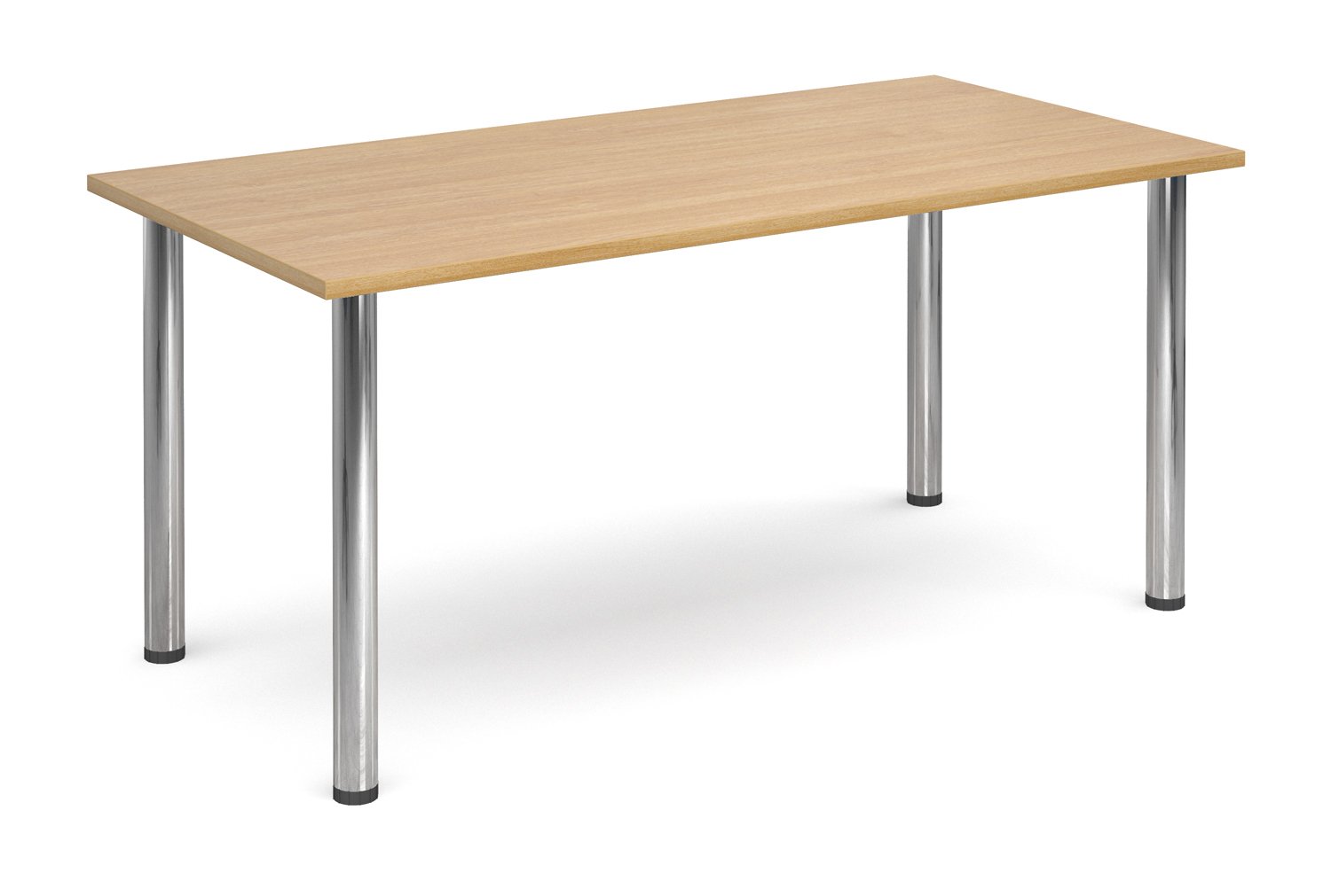 Pallas Rectangular Meeting Table, 160wx80dx73h (cm), Silver Frame, Oak