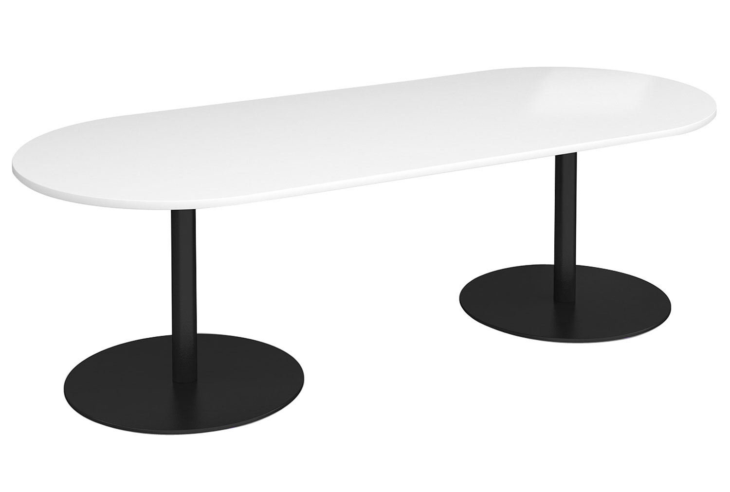 Tasso Radial Boardroom Table, White, Express Delivery