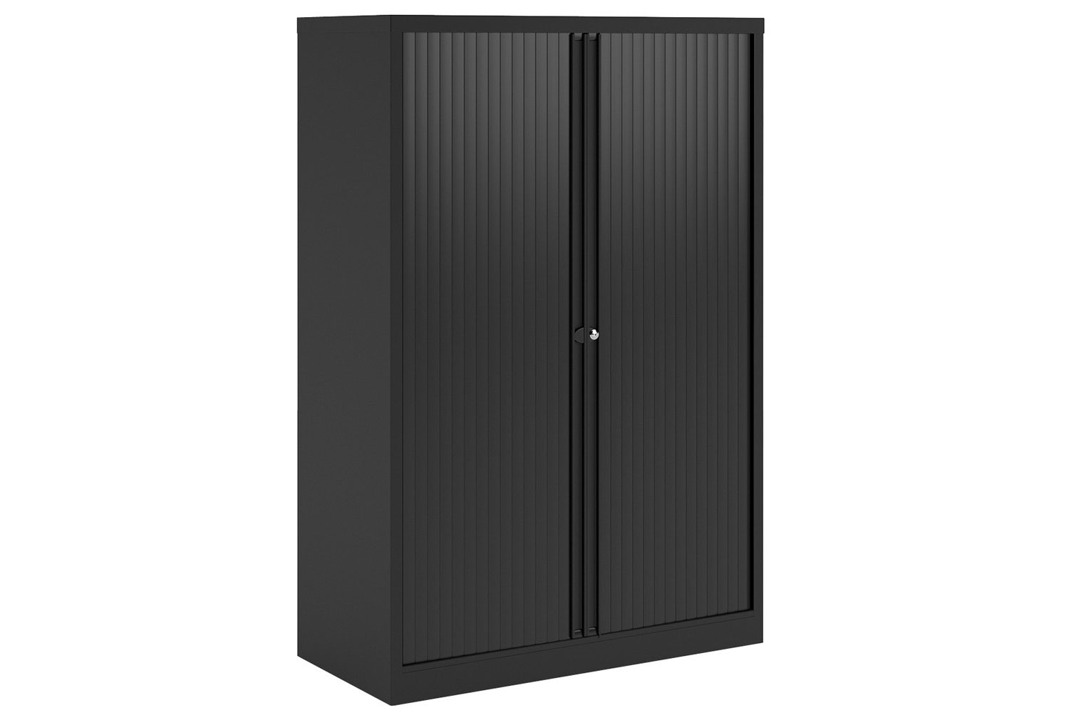 Economy Tambour Office Cupboards, 100wx47dx159h (cm), Black, Fully Installed