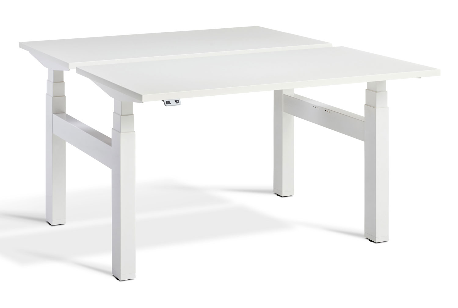 Starling Four Motor Height Adjustable Office Desks, 120wx80dx64-130h (cm), White Frame, White, Express Delivery