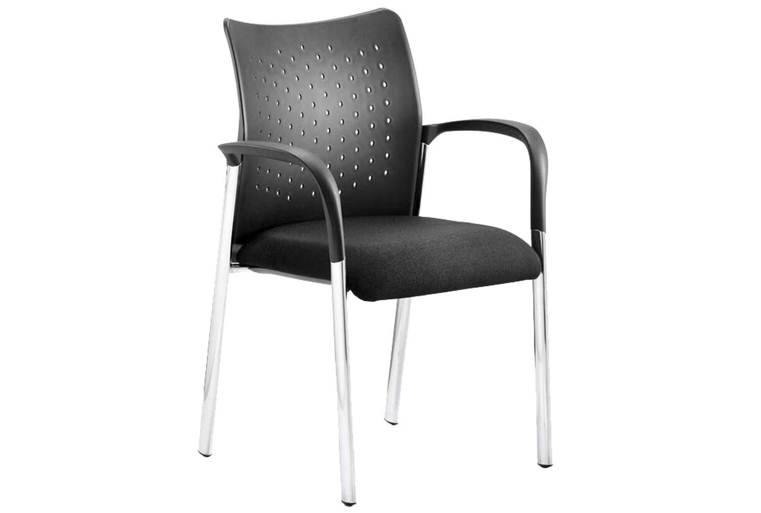 Guild 4 Leg Office ArmOffice Chair With Nylon Back, Black, Express Delivery