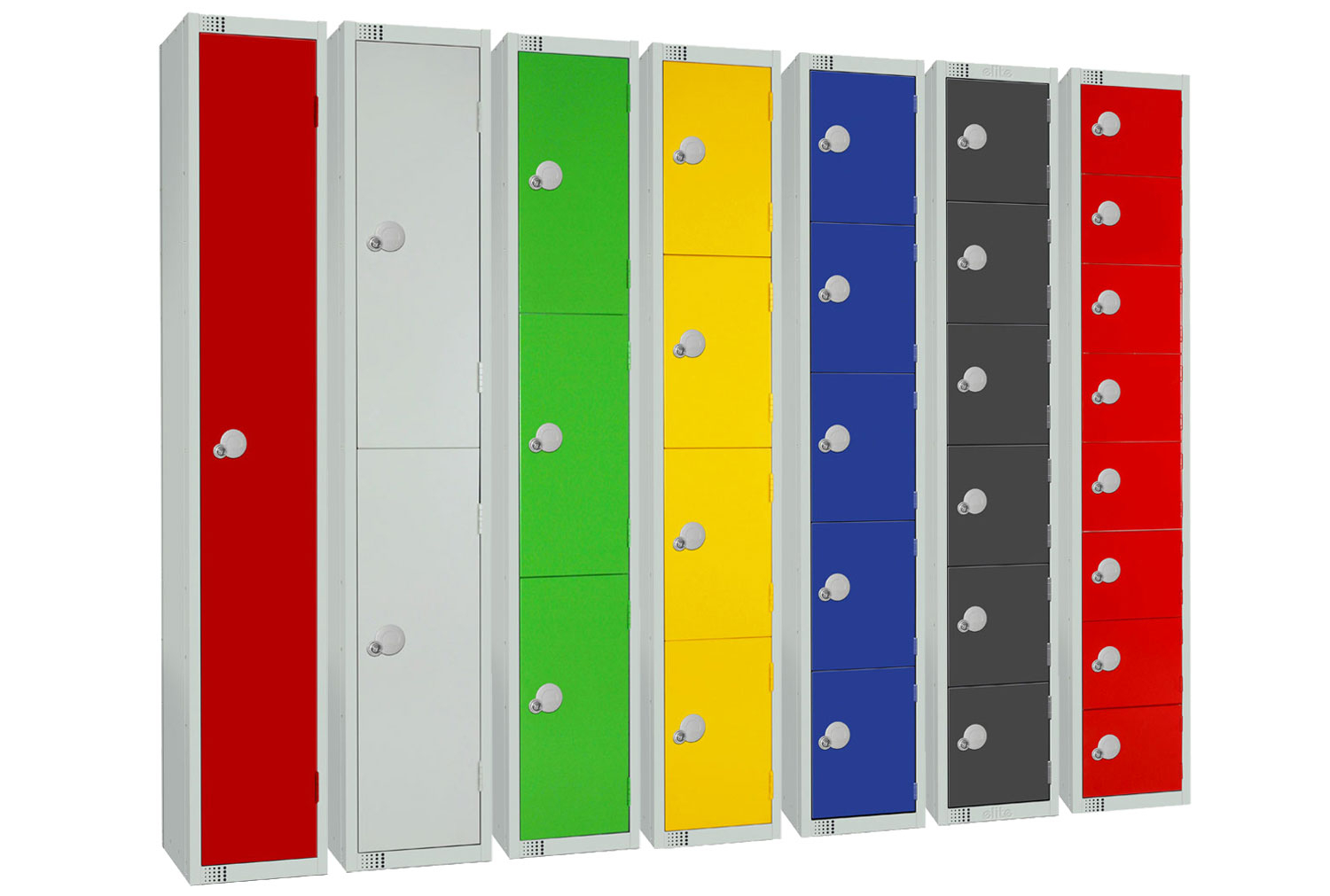 Elite Standard Lockers, 2 Door, 45wx45dx180h (cm), Hasp Lock, Red