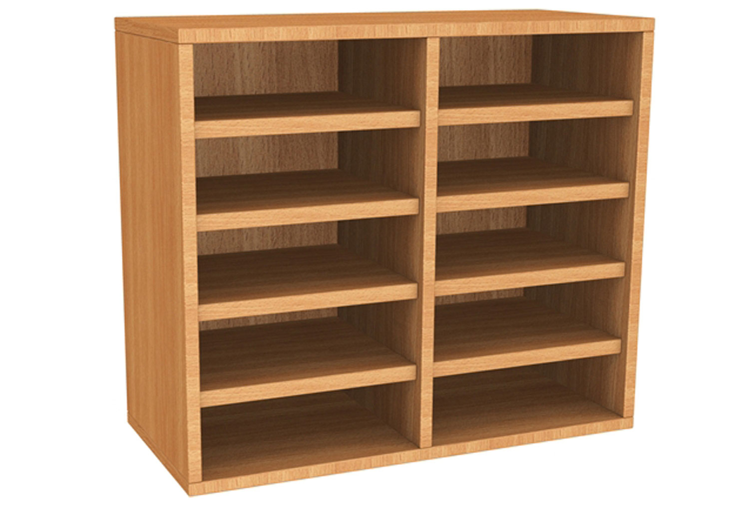 Wall Mounted Pigeon Hole Unit With 10 Compartments, Oak