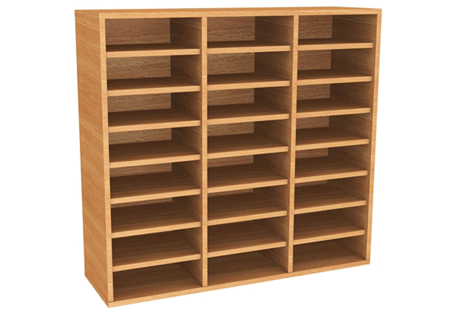 Wall Mounted Pigeon Hole Unit With 24 Compartments, Oak
