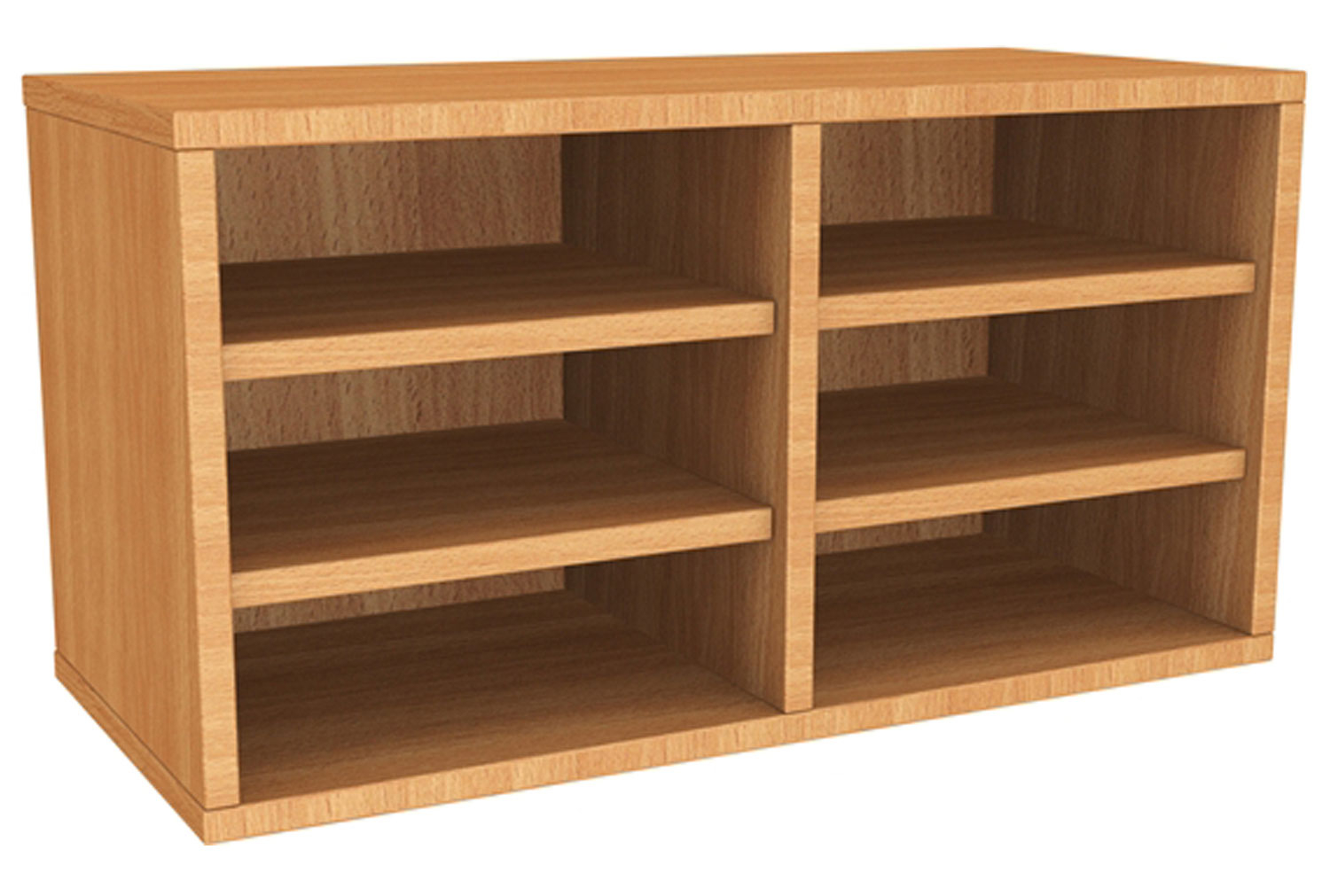 Wall Mounted Pigeon Hole Unit With 6 Compartments, Oak