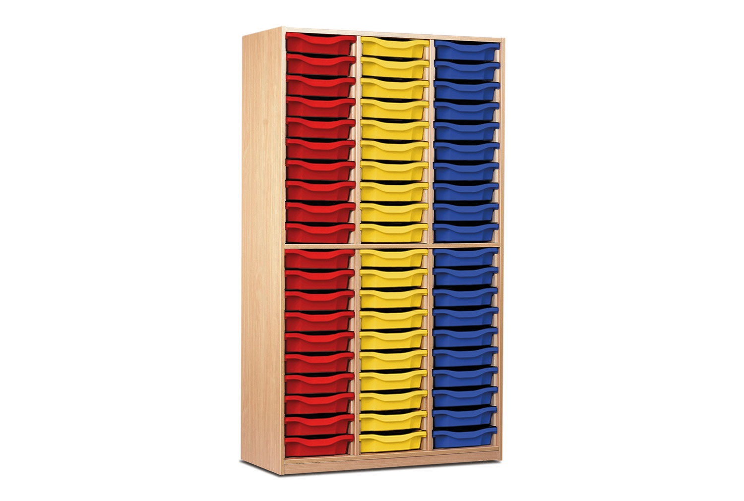 60 Tray Open Storage Classroom Cupboard, Lime Trays