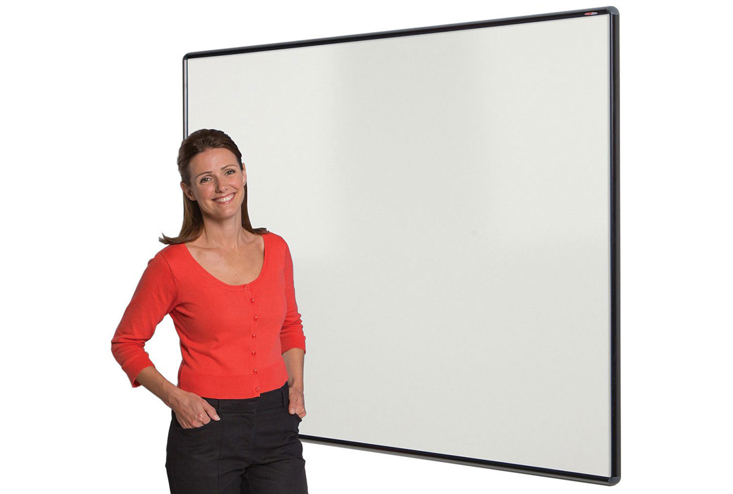 Shield Aluminium Framed Magnetic Whiteboards, 120wx120h (cm), Black