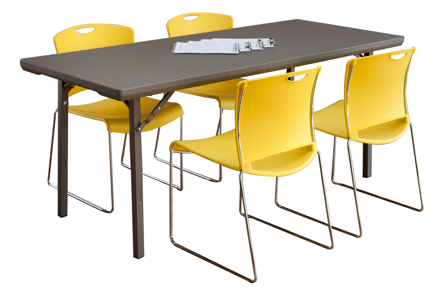 Rectangular Premium Folding Tables, 183wx76dx76h (cm), Warm Grey