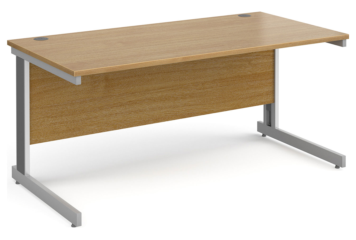 Tully Deluxe Rectangular Office Desk, 160wx80dx73h (cm), Oak, Fully Installed