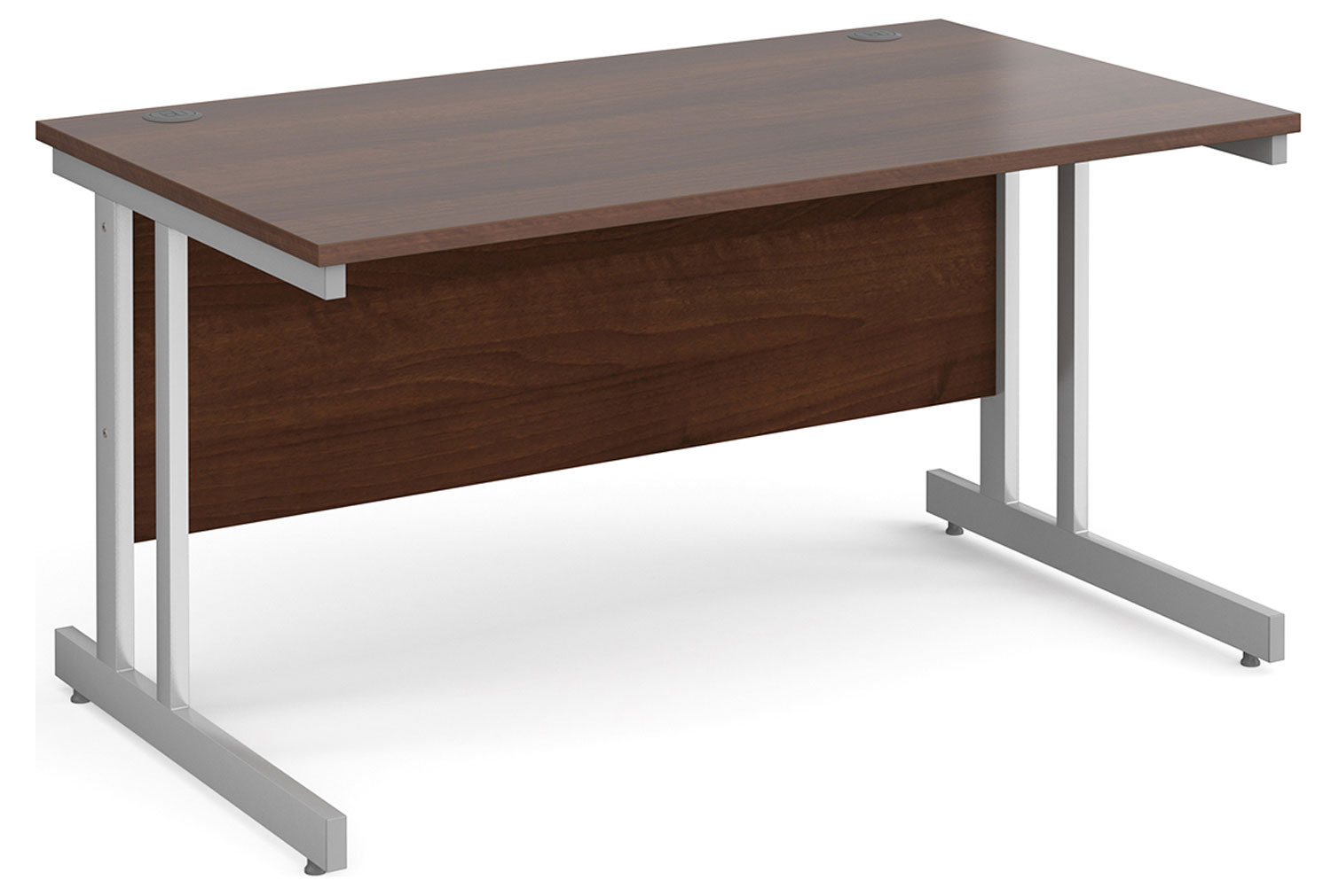 All Walnut Double C-Leg Rectangular Office Desk, 140wx80dx73h (cm)