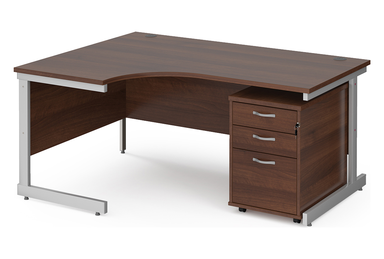 Thrifty Next-Day Office Desk Bundle Deal 11 Walnut, Express Delivery