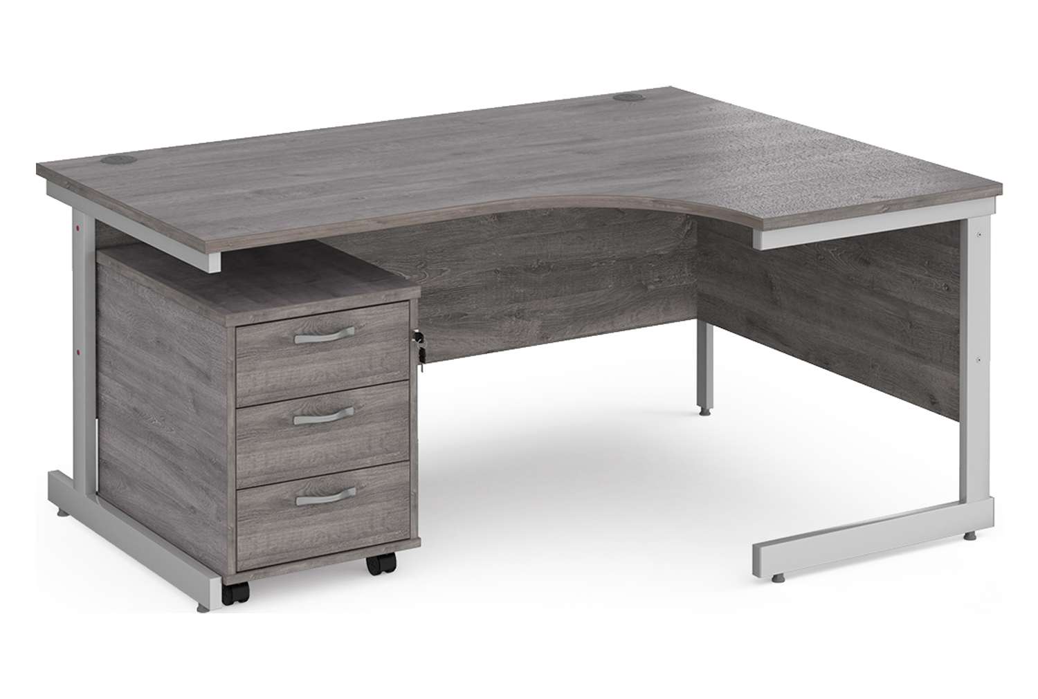 Thrifty Next-Day Office Desk Bundle Deal 8 Grey Oak, Express Delivery