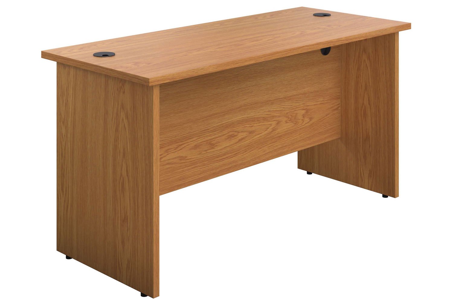 Proteus Panel End Narrow Rectangular Office Desk, 140wx60dx73h (cm), Oak