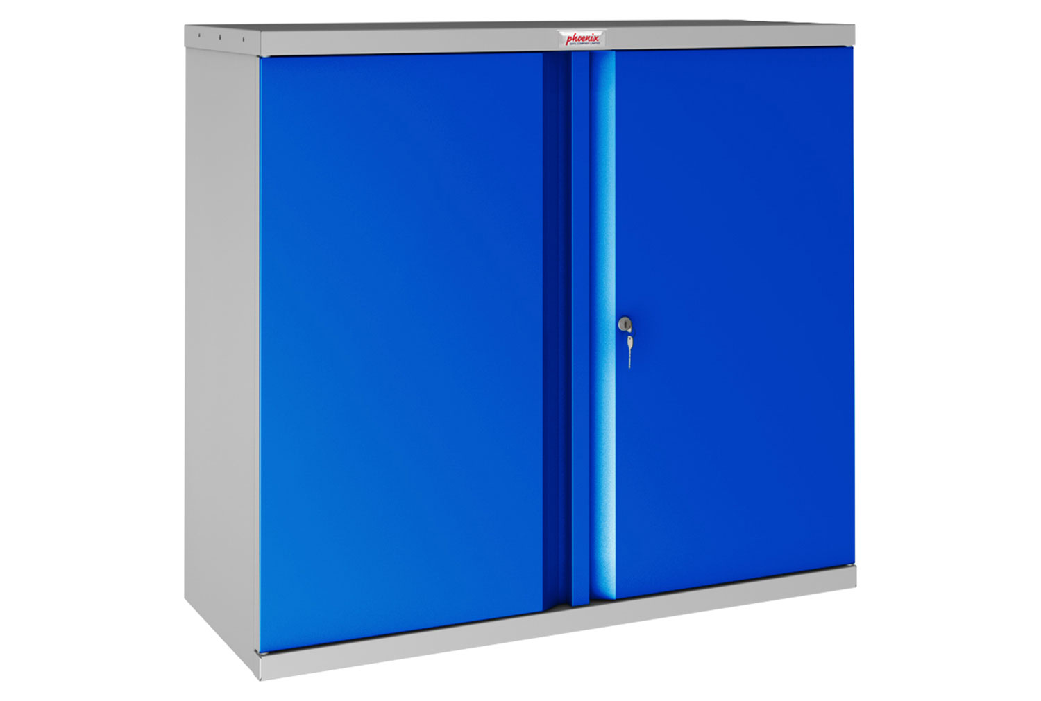 Phoenix SCL Steel Storage Office Cupboards With Key Lock, 1 Shelf - 92wx37dx83h (cm), Blue, Express Delivery