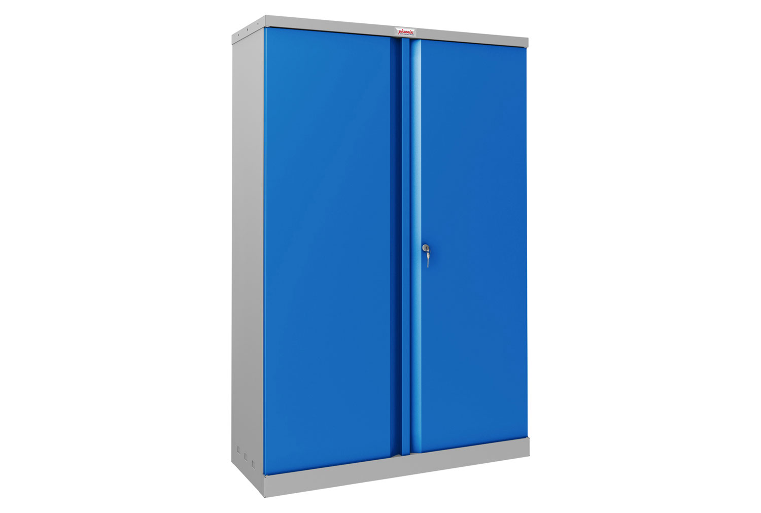 Phoenix SCL Steel Storage Office Cupboards With Key Lock, 3 Shelf - 92wx37dx140h (cm), Blue, Fully Installed