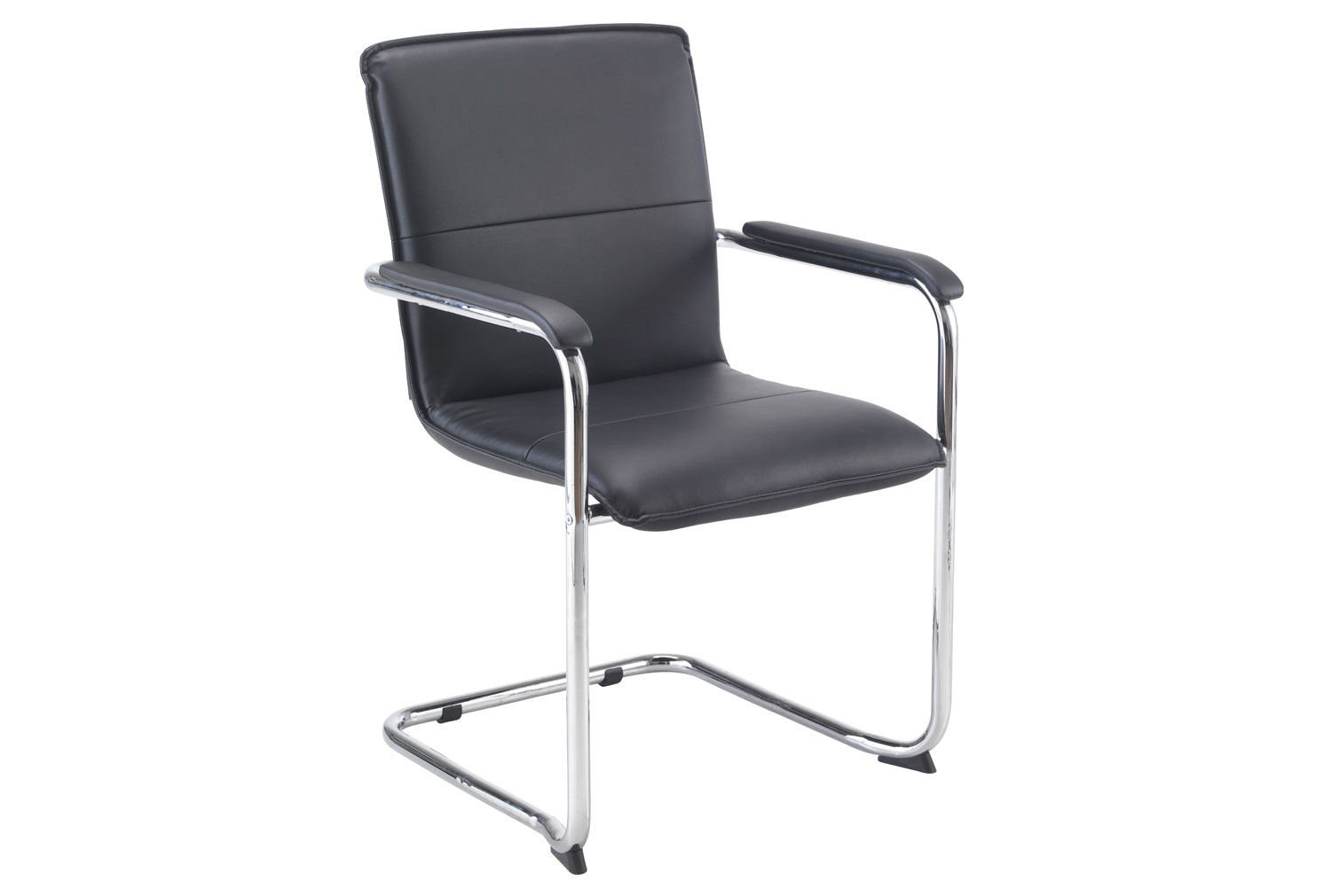 Jensen Faux Leather Faced Visitor Office Chair, Black, Fully Installed