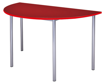 Educate Premium Cylinder Leg Semi-Circular Classroom Tables (PVC Edge)
