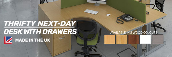 Thrifty Next-Day Office Desks with Drawers