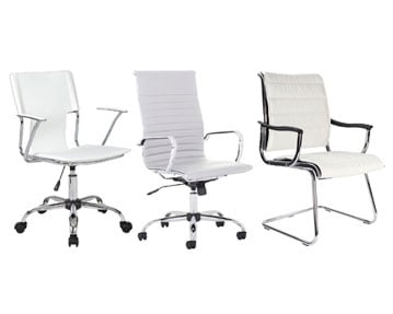White Leather Office Chairs