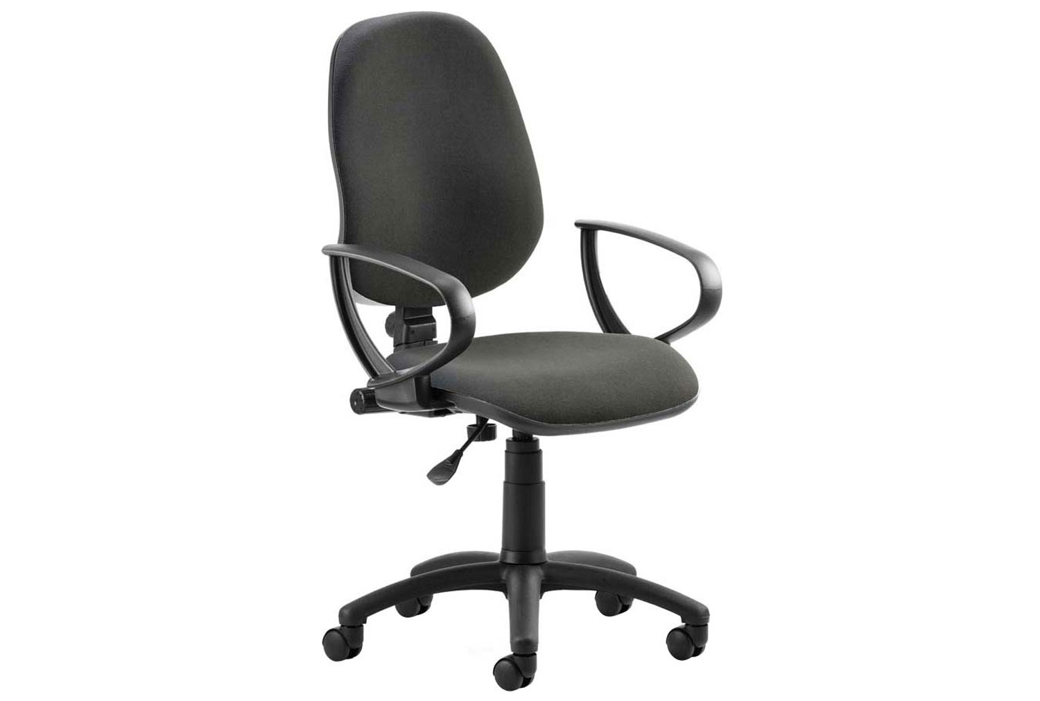 Lunar 1 Lever Operator Office Chair With Fixed Arms, Black