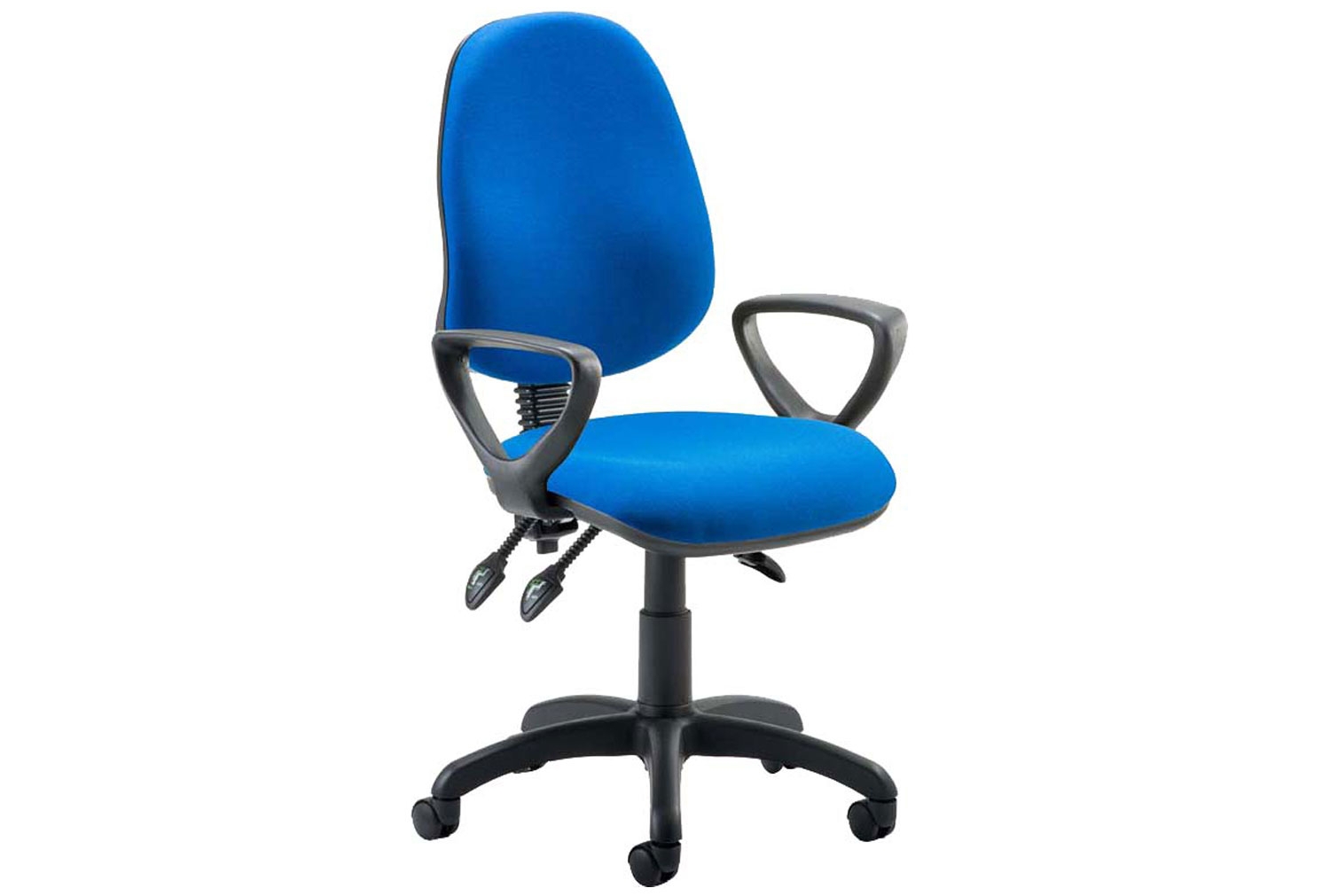 Lunar 3 Lever Operator Office Chair With Fixed Arms, Blue