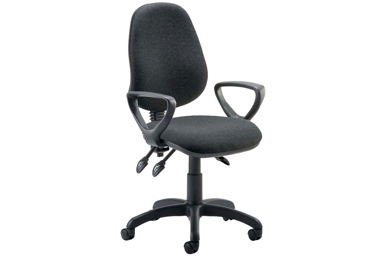 Lunar 3 Lever Operator Office Chair With Fixed Arms, Charcoal