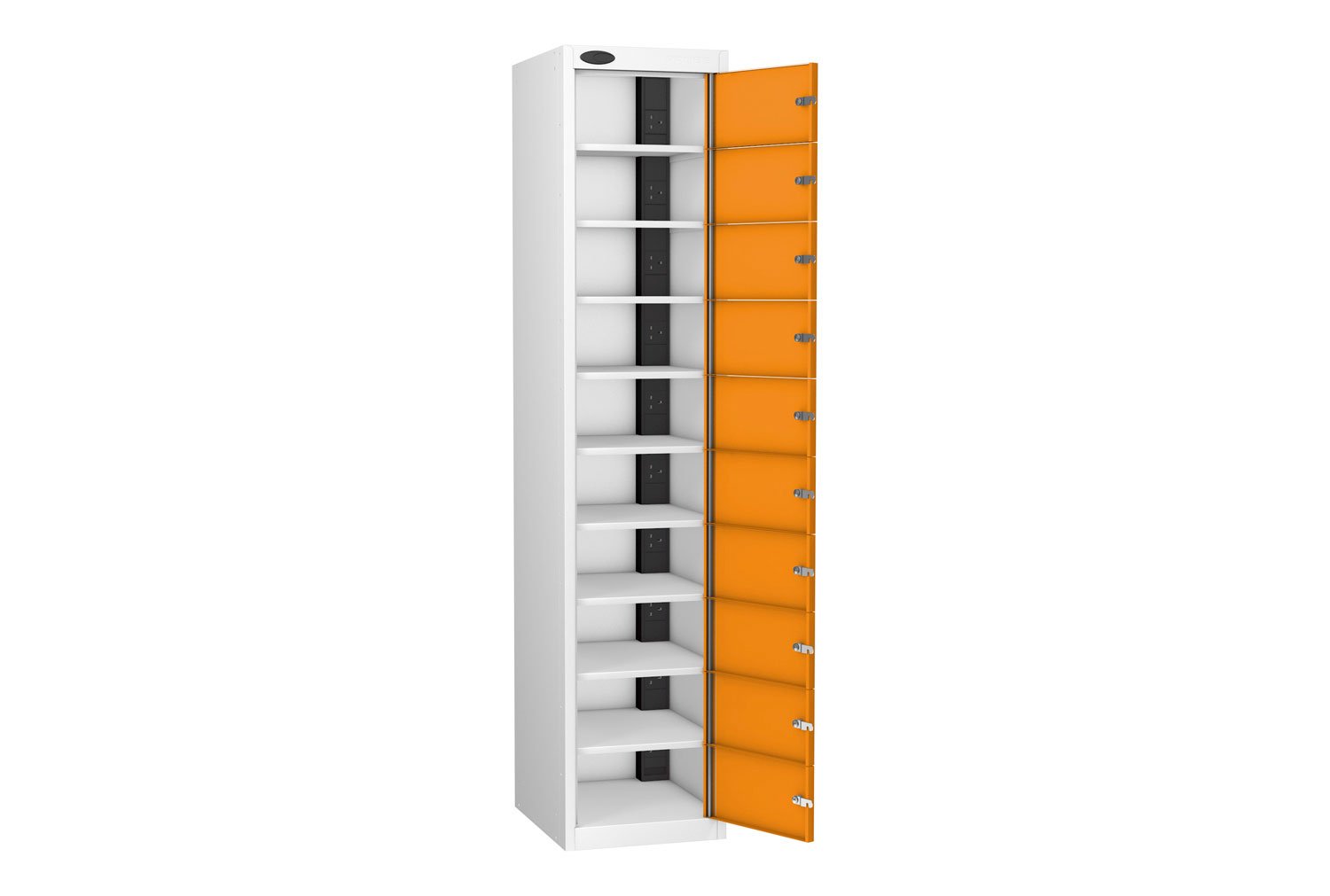 Probe Multi-Door Laptop Charging Lockers, 10 Door, Combination Lock, Orange