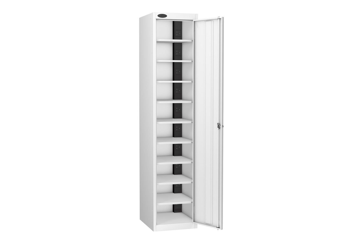 Probe Single Door Laptop Charging Lockers, 8 Compartments - 100h (cm), Radial Pin Lock, White