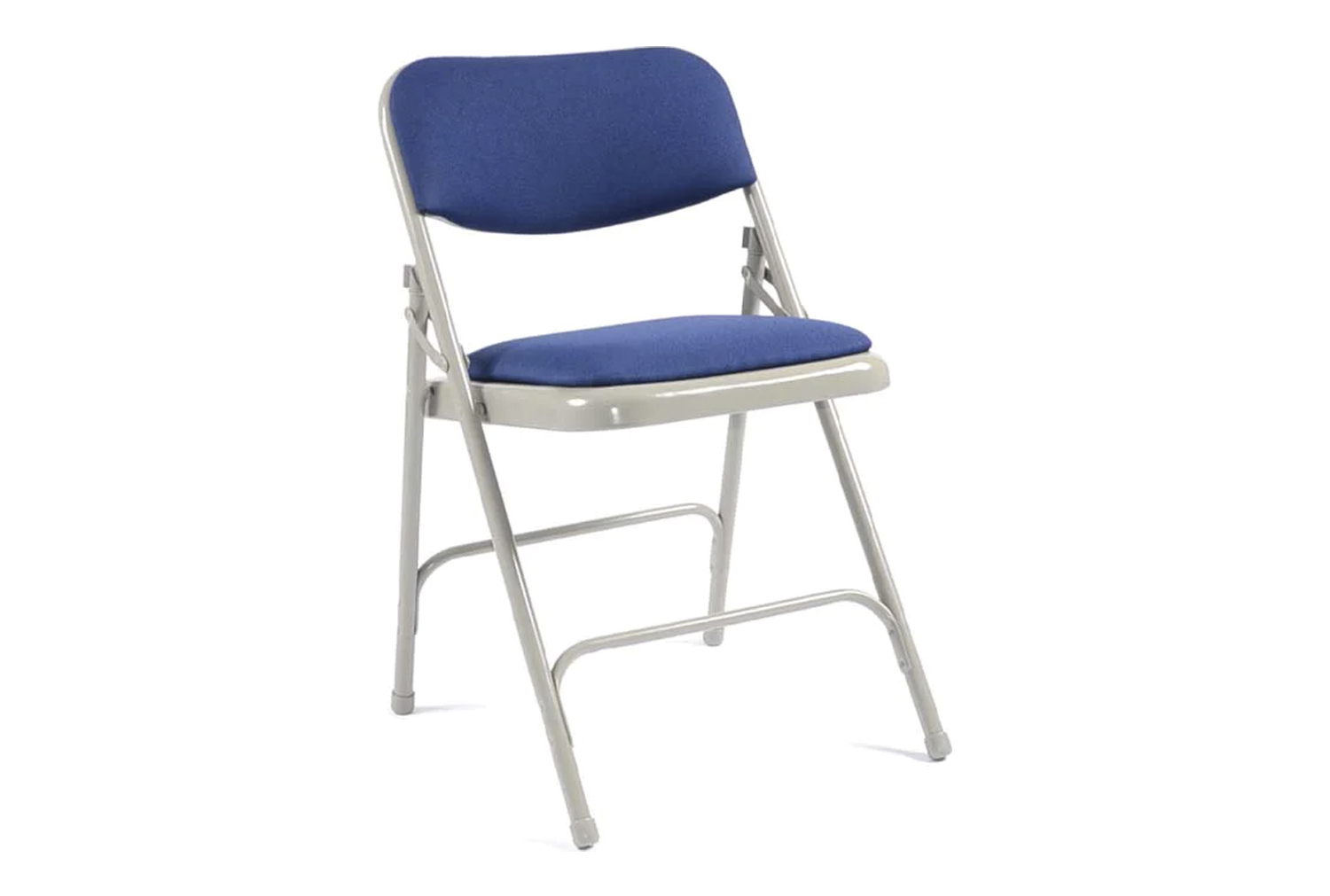 Pack Of 4 All Steel Upholstered Folding Office Chairs, Blue