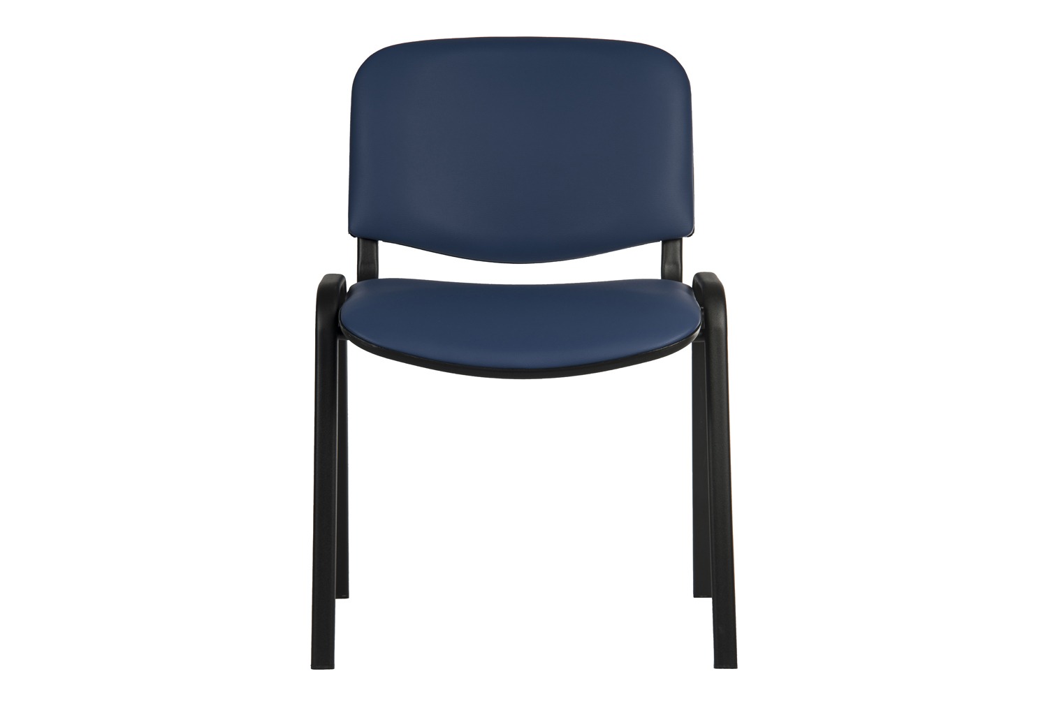 Pack of 4 Corus Vinyl ISO Stacking Conference Office Chairs (Blue), With Arms, Express Delivery