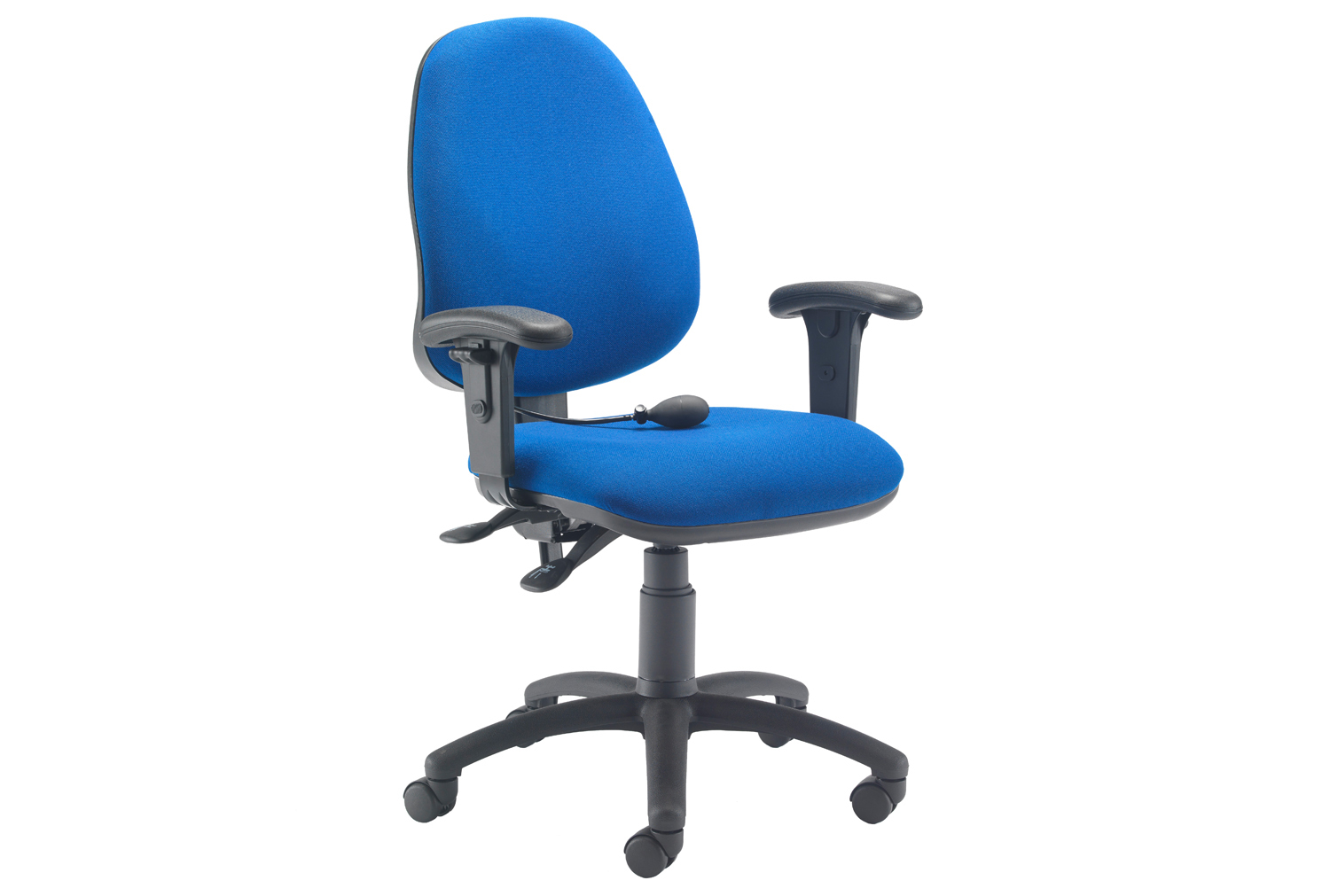 Orchid Lumbar Pump Ergonomic Operator Office Chair With Height Adjustable Arms, Blue