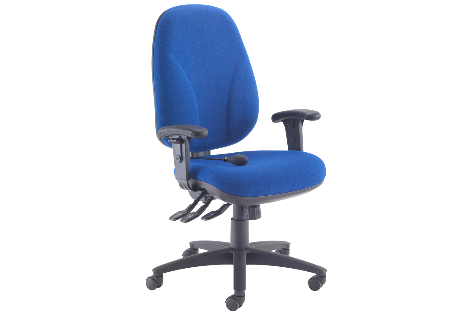 Orchid Deluxe Lumbar Pump Ergonomic Operator Office Chair With Height Adjustable Arms, Blue, Express Delivery