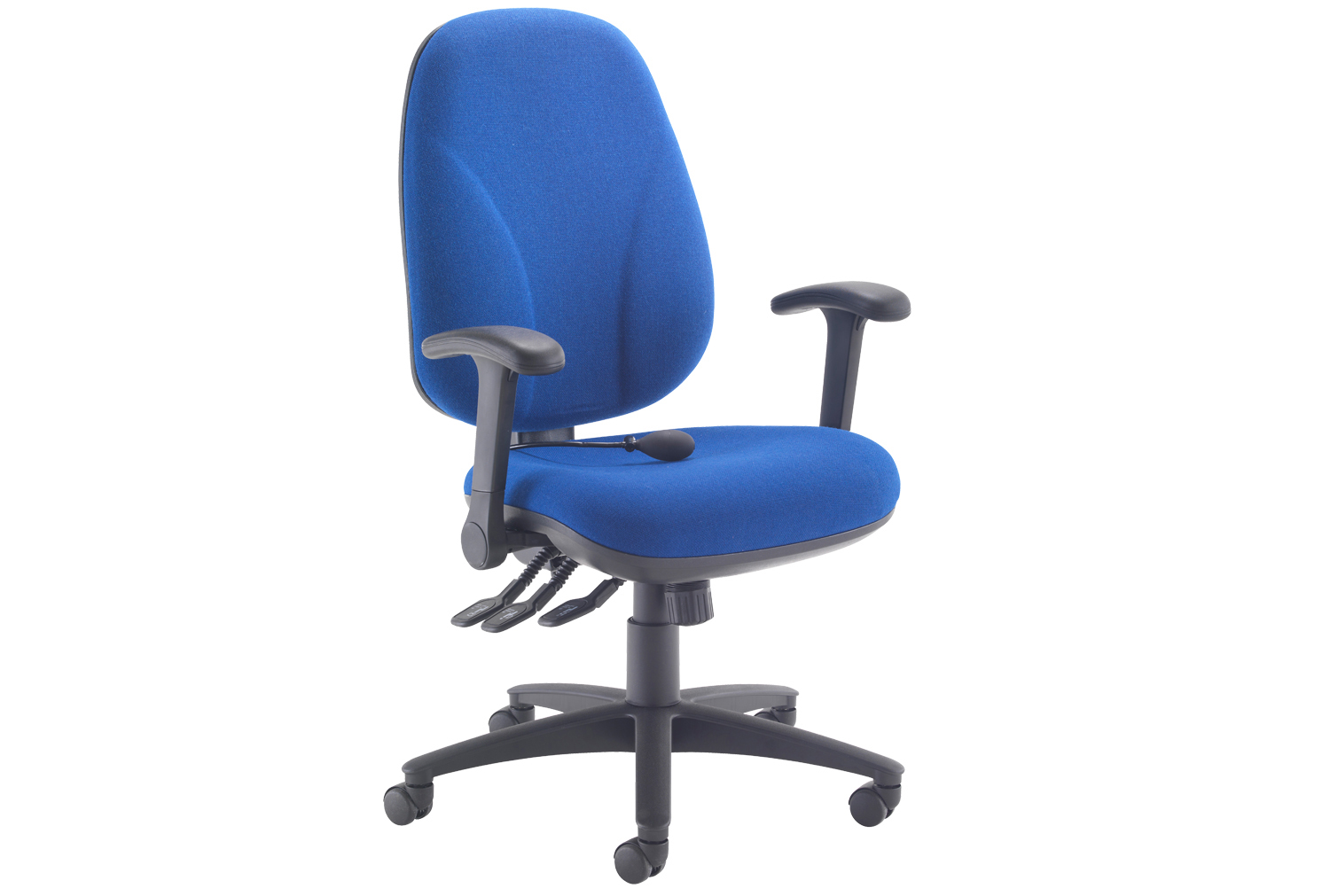 Orchid Deluxe Lumbar Pump Ergonomic Operator Office Chair With Folding Arms, Blue, Express Delivery