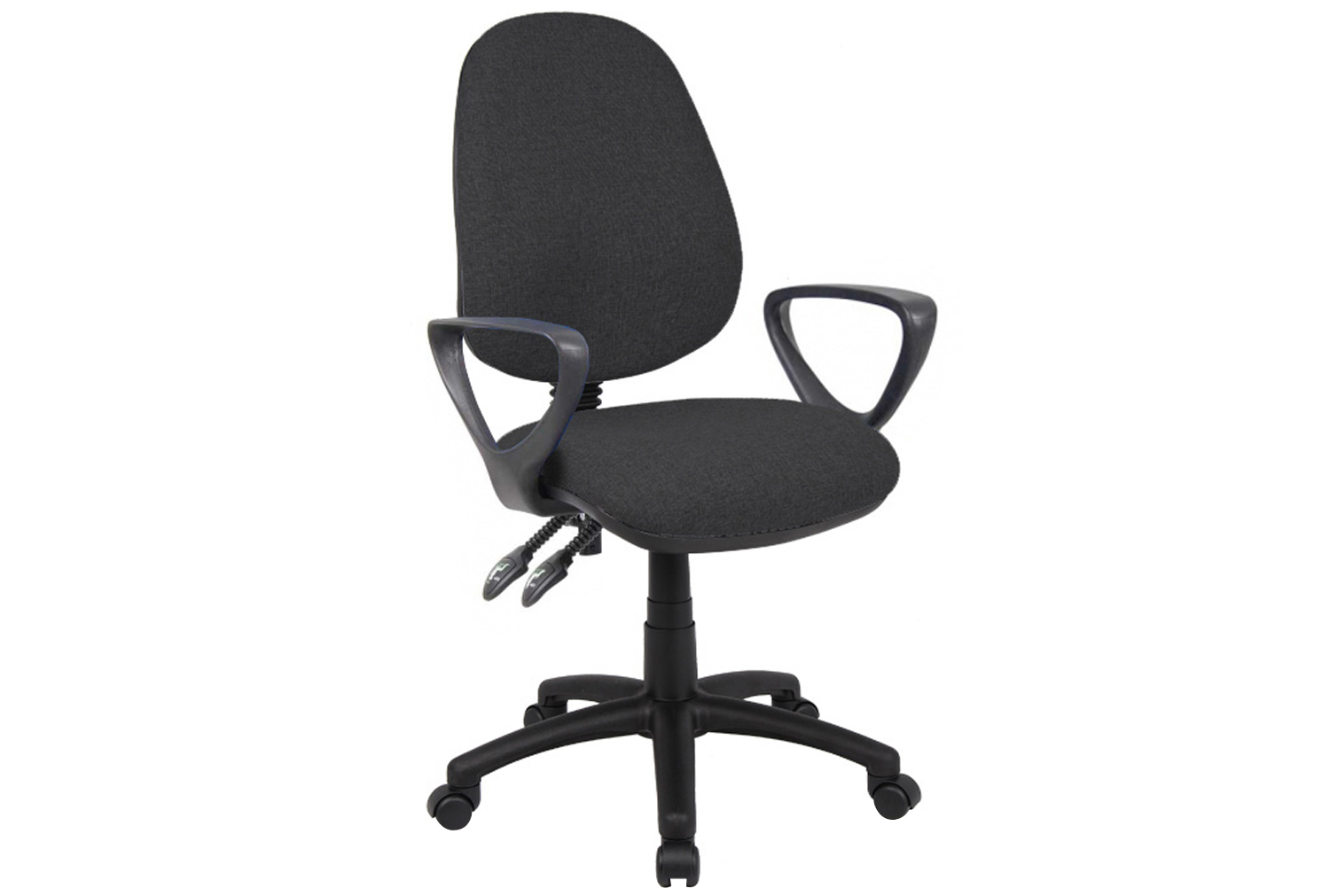 Vantage 2 Lever Operator Office Chair With Fixed Arms, Charcoal, Express Delivery