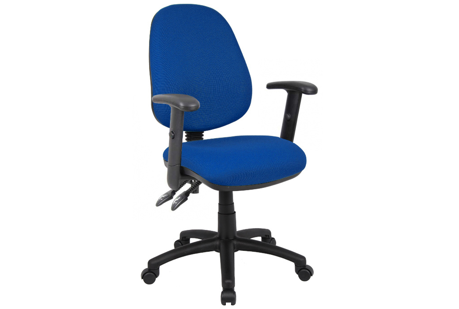 Vantage 2 Lever Operator Office Chair With Adjustable Arms, Blue, Fully Installed
