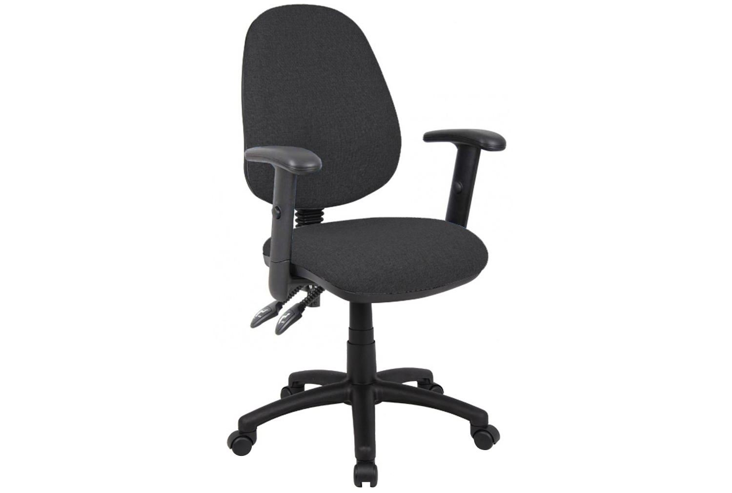Vantage 2 Lever Operator Office Chair With Adjustable Arms, Charcoal, Fully Installed