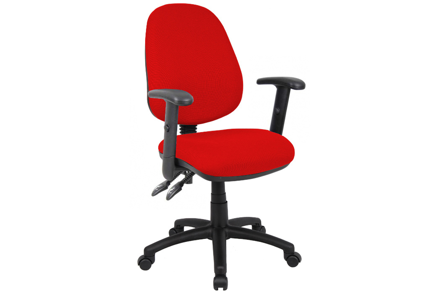 Vantage 2 Lever Operator Office Chair With Adjustable Arms, Red, Express Delivery