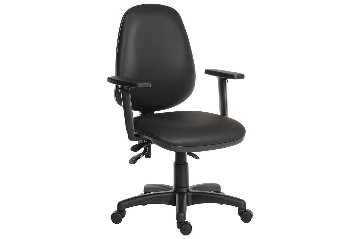 Ergo Trio High Back Polyurethane Operator Office Chair, With Adjustable Arms, Express Delivery