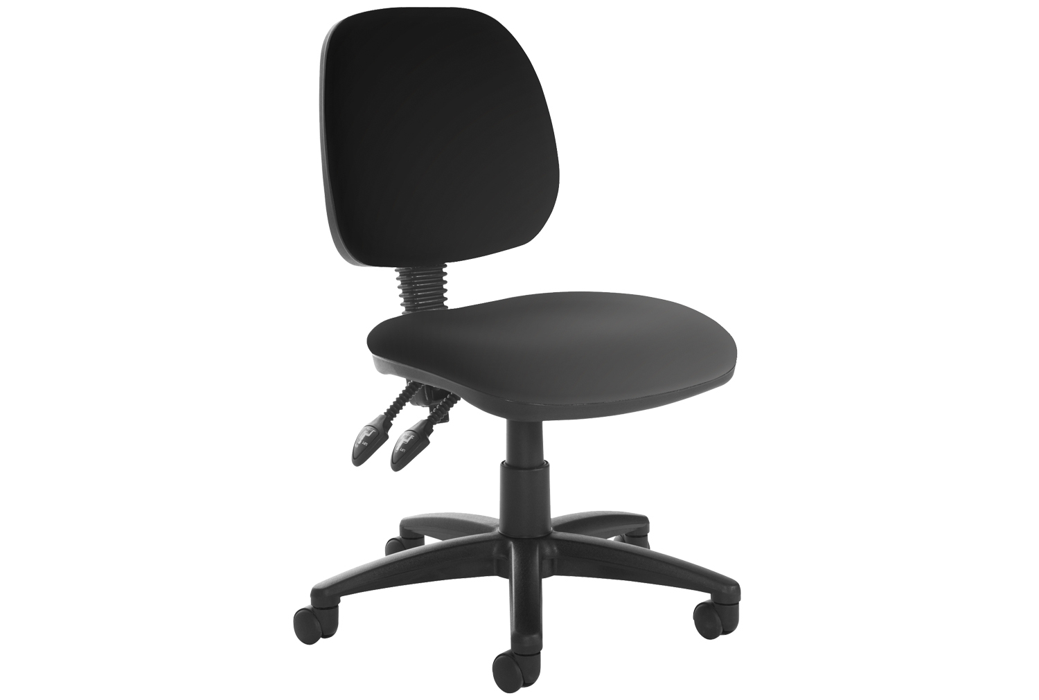 Vantage Plus Medium Back PCB Vinyl Operator Office Chair No Arms, Black, Fully Installed