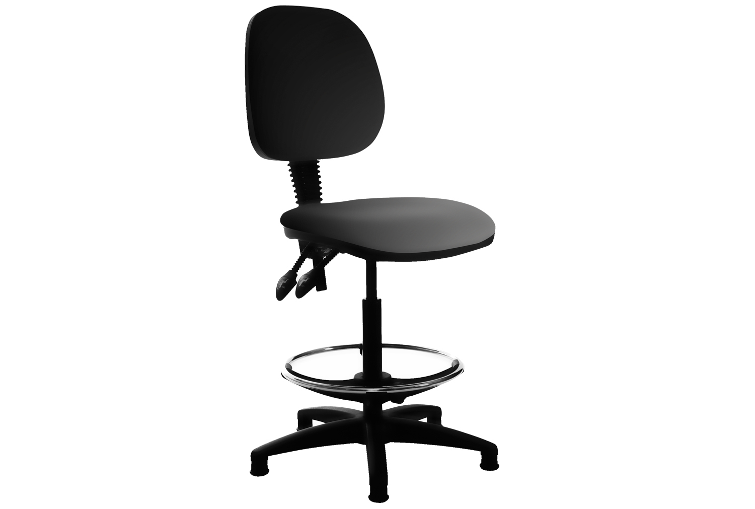 Vantage Plus Vinyl Draughtsmans Office Chair, Without Arms, Grey, Fully Installed