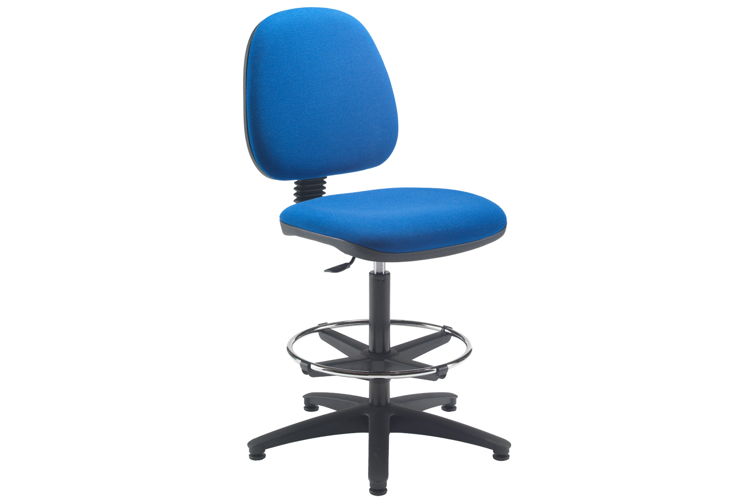 Breeze Deluxe Medium Back Fabric Draughtsman Office Chair, Blue, Fully Installed
