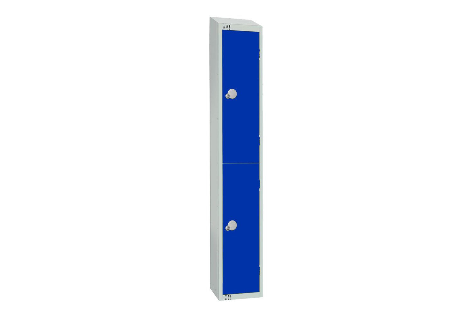 Elite Standard 2 Door Locker With Sloping Top, 30wx30dx180h (cm), Cam Lock, Blue