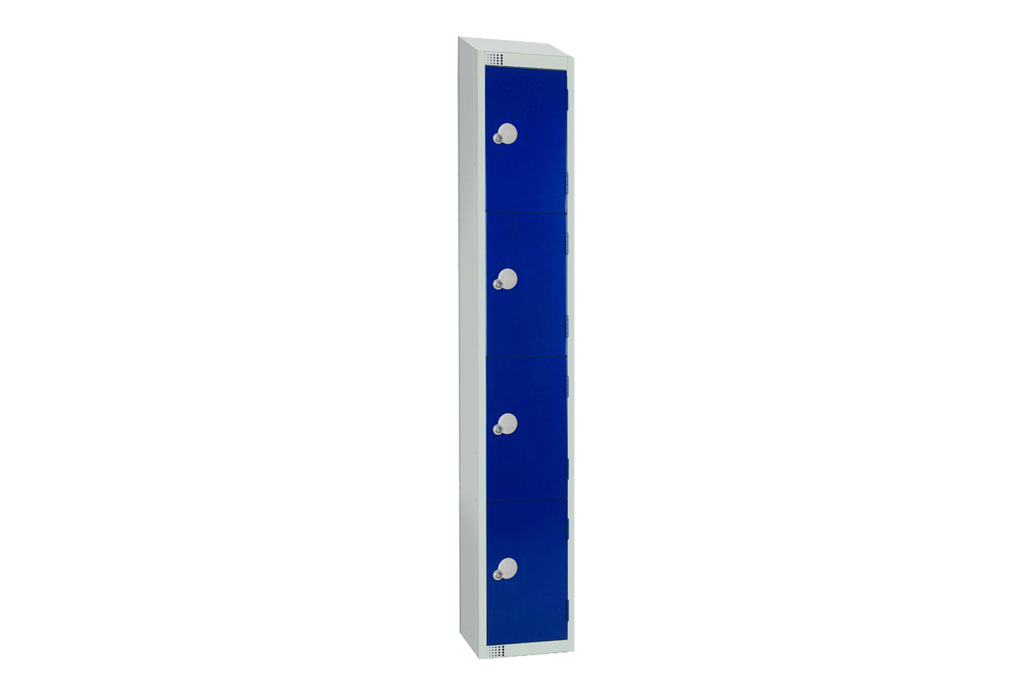 Elite Standard 4 Door Locker With Sloping Top, 45wx45dx195h (cm), Cam Lock, Blue