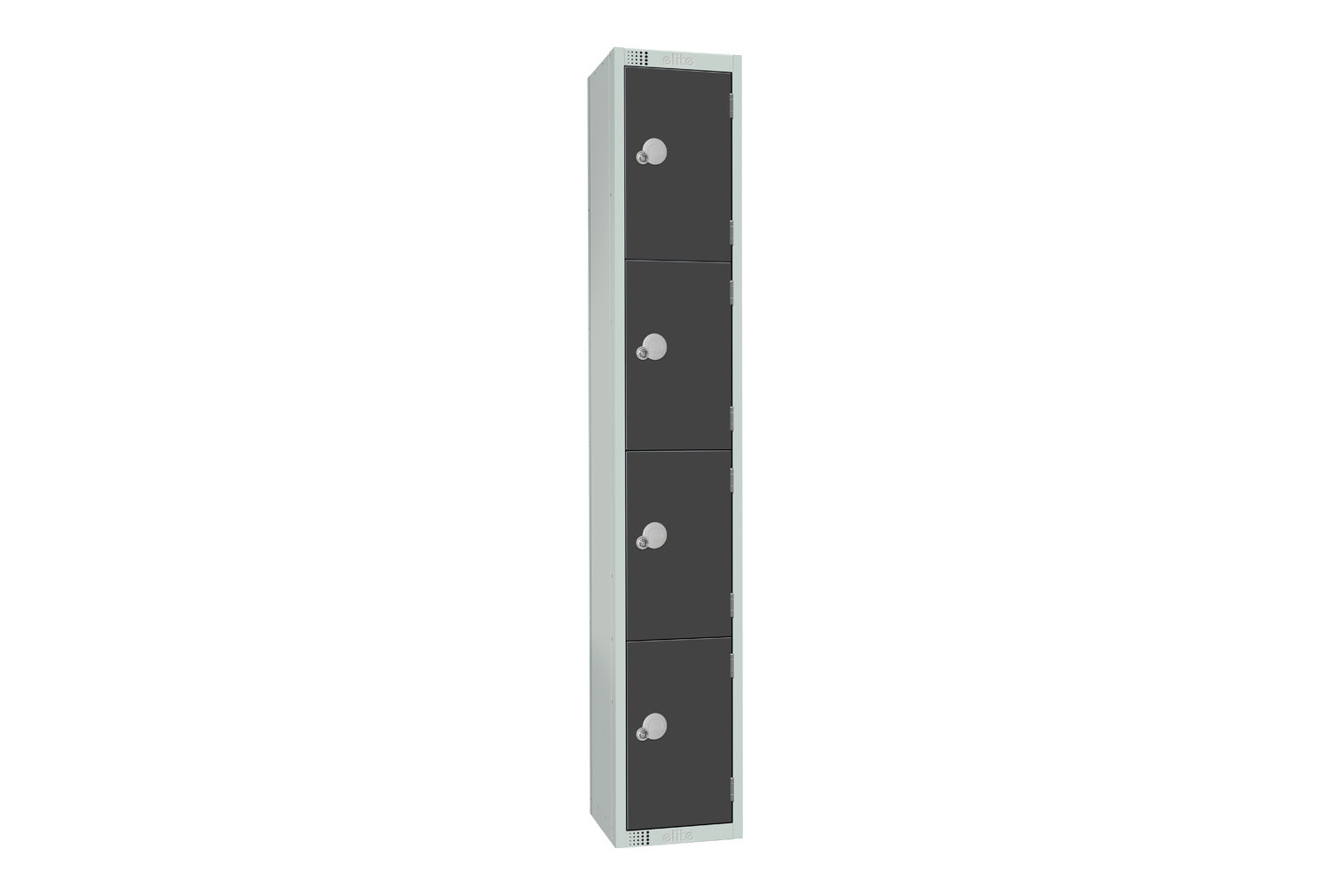 Elite Standard 4 Door Locker, 30wx45dx180h (cm), Hasp Lock, Dark Grey Doors